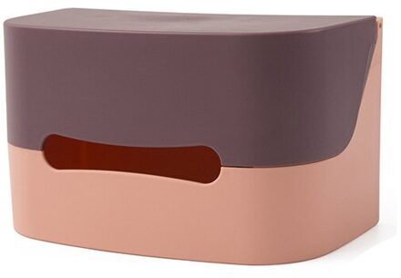 Badkamer Toiletrolhouder Keuken Papieren Tissue Doos Plastic Wc Dispenser Wall Mounted Roll Papier Opbergdoos Gratis Ponsen licht roze