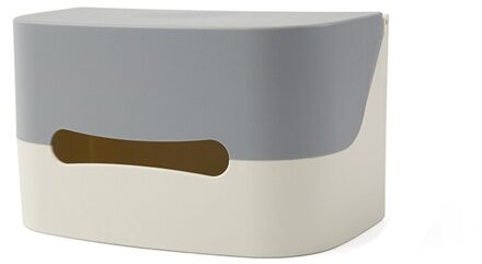 Badkamer Toiletrolhouder Keuken Papieren Tissue Doos Plastic Wc Dispenser Wall Mounted Roll Papier Opbergdoos Gratis Ponsen wit grijs