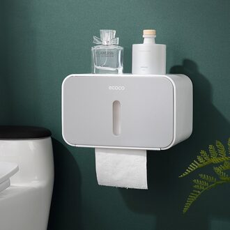 Badkamer Toiletrolhouder Waterdicht Voor Toiletpapier Handdoekhouder Opbergdoos Toiletrolhouder Badkamer Accessoires 01-grijs