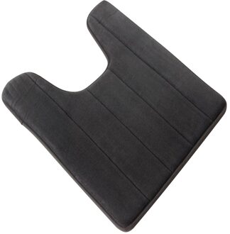 Badkamer U-Vormige Vloermat Wc Mat Pvc Bodem Anti Skid Water Absorberende Pad Wc Levert 20X24X0.5 Inch donker grijs