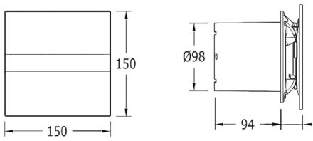 Badkamer Ventilator Cata E-100 GBTH Timer En Vochtsensor 100 mm 4W/8W Wit Cata