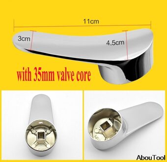 Badkamer Vervanging Kraan Handvat Verchroomde Kranen Accessoires Voor 35Mm/40Mm Cartridge Spool Kraan Enkele Metalen Hendel handvat 35mm stijl 4