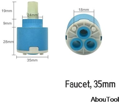 Badkamer Vervanging Kraan Handvat Verchroomde Kranen Accessoires Voor 35Mm/40Mm Cartridge Spool Kraan Enkele Metalen Hendel handvat 35mm valve core