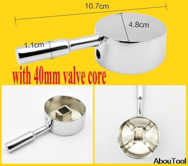 Badkamer Vervanging Kraan Handvat Verchroomde Kranen Accessoires Voor 35Mm/40Mm Cartridge Spool Kraan Enkele Metalen Hendel handvat 40 mm stijl 1