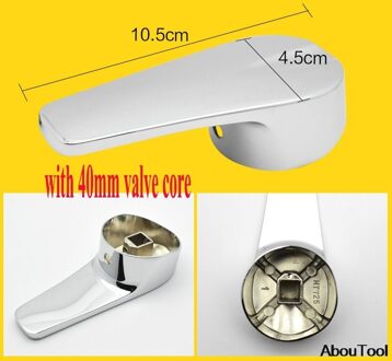 Badkamer Vervanging Kraan Handvat Verchroomde Kranen Accessoires Voor 35Mm/40Mm Cartridge Spool Kraan Enkele Metalen Hendel handvat 40mm stijl 2