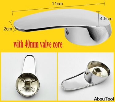 Badkamer Vervanging Kraan Handvat Verchroomde Kranen Accessoires Voor 35Mm/40Mm Cartridge Spool Kraan Enkele Metalen Hendel handvat 40mm stijl 3