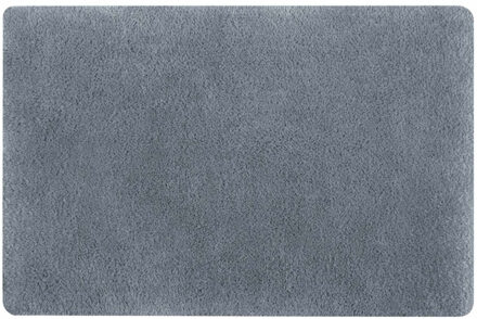 badkamer vloer kleedje/badmat tapijt - hoogpolig en luxe uitvoering - lichtgrijs - 50 x 80 cm - Microfiber