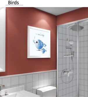 Badkamer Vouwen Opbergkast Badkamer Douche Kleding Opslag Plank Waterdicht Muurschildering Punch-Gratis Organizer Box Birds