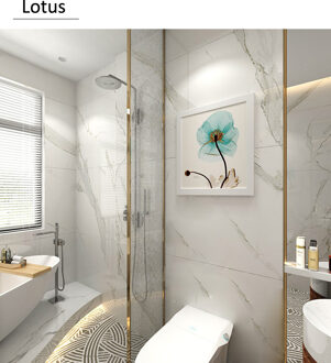 Badkamer Vouwen Opbergkast Badkamer Douche Kleding Opslag Plank Waterdicht Muurschildering Punch-Gratis Organizer Box lotus