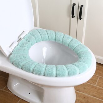 Badkamer Vullen Zacht Verdikte Seat Pads Wasbare Warmer Wc Mat Cover Winter Comfortabel Zitkussen 30Cm Alfombra groen