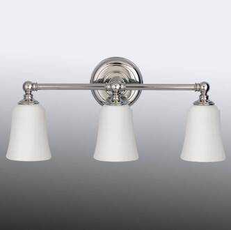 Badkamer wandlamp Huguenot Lake, met drie lampjes chroom, wit