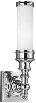 Badkamer wandlamp Payne Ornate 1-lamp chroom, wit