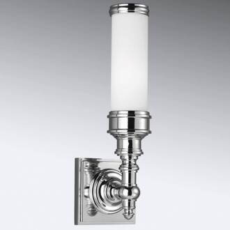Badkamer wandlamp Payne Ornate 1-lamp chroom, wit