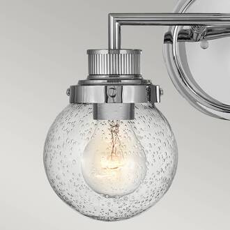 Badkamer wandlamp Poppy, 2-lamps, chroom chroom, helder