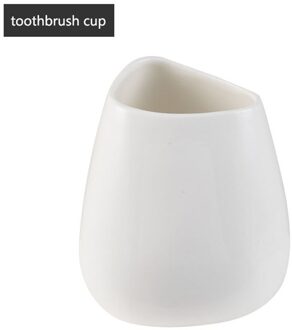 Badkamer Wassen Accessoire Nordic Witte Keramische Zeepdispenser Fles Mondwater Cup Zeepbakje Tandenborstel Cup Thuis Wassen Deel toothbrush cup