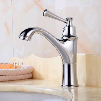 Badkamer Wastafel Kranen Messing Chroom/Zwart Sink Mengkraan Badkamer Wastafel Badrandcombinaties Enkele Handgreep Koude Kraan torneira