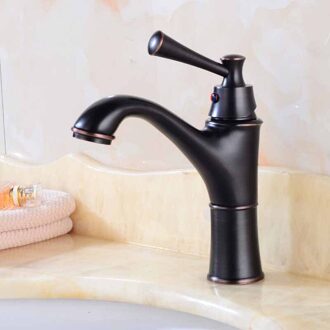 Badkamer Wastafel Kranen Messing Chroom/Zwart Sink Mengkraan Badkamer Wastafel Badrandcombinaties Enkele Handgreep Koude Kraan torneira