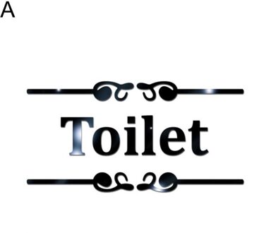 Badkamer Wc Herinnering Acryl Mark Verwijderbare Zelfklevende Wc Wc Teken Muur Sticker Diy Decoratie A zwart