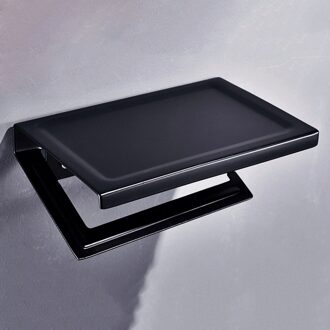 Badkamer Wc Papier) houder Roll Tissue Doos Gratis Punch Muur Houder Douche Plank Opslag Plank Nail-Gratis Douche Organisator L vorm zwart