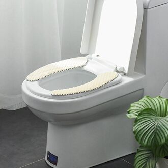 Badkamer Wc Zitkussen Closestool Wasbare Soft Warmer Mat Pad Toilet Seat Beige / stijl 1