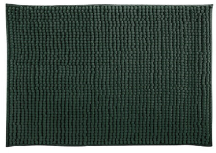 Badkamerkleed/badmat tapijtje voor op de vloer - donkergroen - 50 x 80 cm - Microvezel - Badmatjes