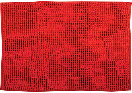 Badkamerkleed/badmat tapijtje voor op de vloer - rood - 50 x 80 cm - Microvezel - Badmatjes