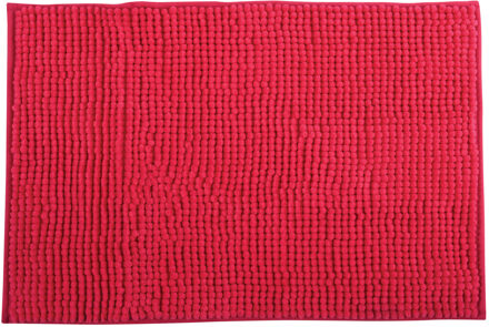 Badkamerkleed/badmat voor op de vloer - fuchsia roze - 40 x 60 cm - Microvezel - Badmatjes