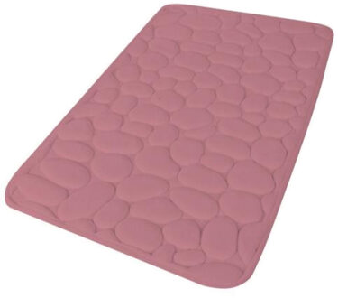Badkamerkleedje/badmat tapijt - memory foam - oud roze - 50 x 80 cm - Badmatjes