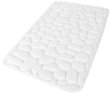 Badkamerkleedje/badmat tapijt - memory foam - parel wit - 50 x 80 cm - Badmatjes