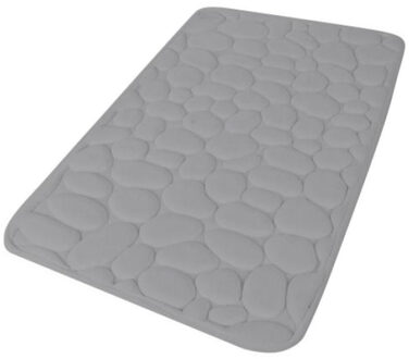 Badkamerkleedje/badmat tapijt - memory foam - steengrijs - 50 x 80 cm - Badmatjes