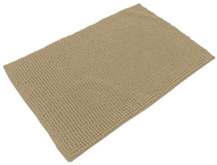 Badkamerkleedje/badmat tapijt - voor op de vloer - beige - 50 x 80 cm - Badmatjes