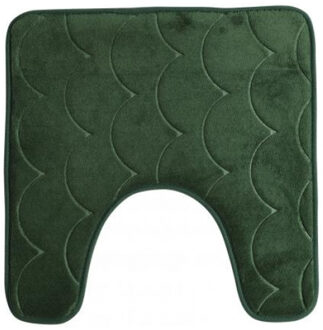 Badkamerkleedje/WC badmat tapijt - memory foam - donkergroen - 49 x 49 cm - Badmatjes