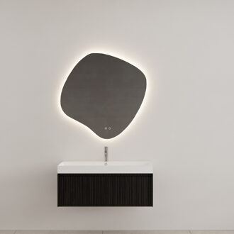 Badkamermeubel Gliss Design Timotheus 100 cm Black Veneer (Keuze Wastafel) Zwart