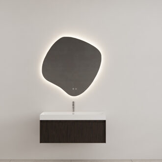 Badkamermeubel Gliss Design Timotheus 100 cm Charcoal (Keuze Wastafel) Zwart