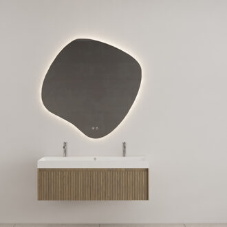 Badkamermeubel Gliss Design Timotheus 120 cm Ash Grey (Keuze Wastafel) Bruin