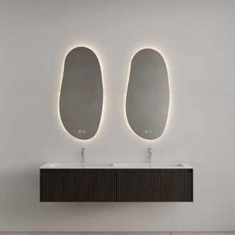 Badkamermeubel Gliss Design Timotheus 160 cm Charcoal (Keuze Wastafel) Zwart