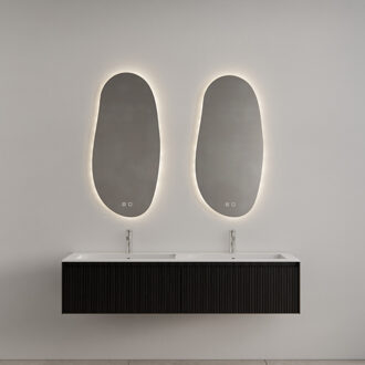 Badkamermeubel Gliss Design Timotheus 180 cm Black Veneer (Keuze Wastafel) Zwart