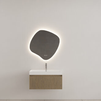 Badkamermeubel Gliss Design Timotheus 70 cm Ash Grey (Keuze Wastafel) Bruin