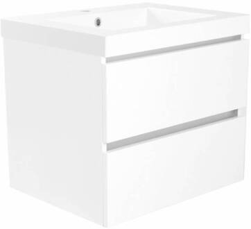 Badkamermeubel Luna 60X47 Met Wastafel Wit Aqua Splash