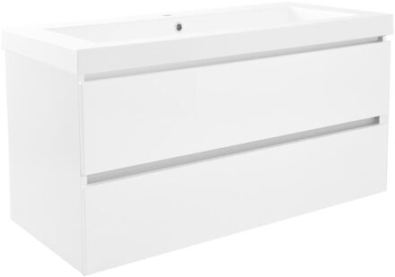Badkamermeubel Onderkast Vision Hangend 100x50x47cm MDF Hoogglans Wit Softclose Greeploos