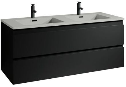 Badkamermeubel Set Angela 120 cm - Zwart Mat - Grijs