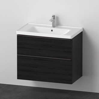 Badkamermeubelset Duravit D-Neo Wastafel Keramiek 80x48x62.5 cm Mat Eiken Zwart Mat Zwart