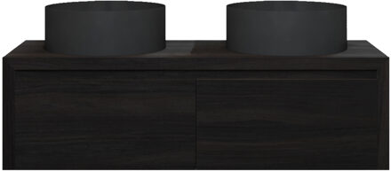 Badkamermeubelset Gliss Ares 120 cm Met Waskom Met 2 Lades Charcoal Zwart