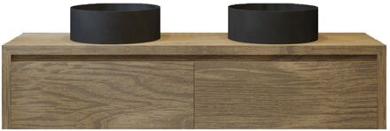 Badkamermeubelset Gliss Ares 160 cm Met Waskom Ash Grey Bruin