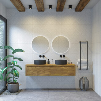 Badkamermeubelset Gliss Ares 160 cm Met Waskom Castle Brown Bruin