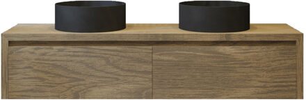 Badkamermeubelset Gliss Ares 180 cm Met Waskom Ash Grey Bruin