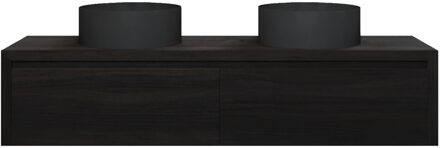 Badkamermeubelset Gliss Ares 180 cm Met Waskom Charcoal Zwart