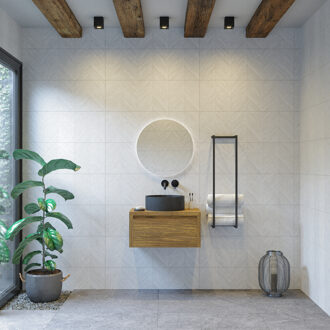 Badkamermeubelset Gliss Ares 70 cm Met Waskom Castle Brown Bruin