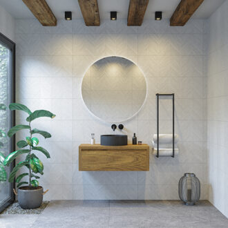 Badkamermeubelset Gliss Ares 90 cm Met Waskom Castle Brown Bruin