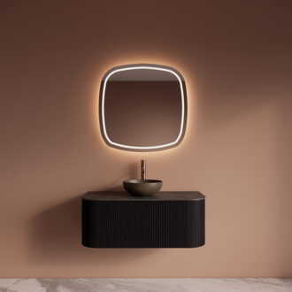 Badkamermeubelset Gliss Design Alluro 100 cm Black Veneer Zwart